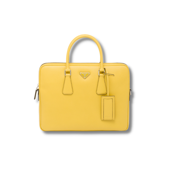 Saffiano Leather Work Bag Yellow For Women- 2VE368_9Z2_F0PG8_V_OOX