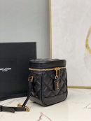 [REP 1:1] Saint Laurent 80's Vanity Bag In Carré-Quilted Grain De Poudre Black For Women 6.4in/16.5cm YSL 649779DME271000