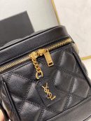 [REP 1:1] Saint Laurent 80's Vanity Bag In Carré-Quilted Grain De Poudre Black For Women 6.4in/16.5cm YSL 649779DME271000