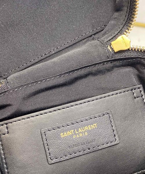 [REP 1:1] Saint Laurent 80's Vanity Bag In Carré-Quilted Grain De Poudre Black For Women 6.4in/16.5cm YSL 649779DME271000