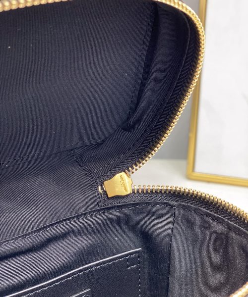 [REP 1:1] Saint Laurent 80's Vanity Bag In Carré-Quilted Grain De Poudre Black For Women 6.4in/16.5cm YSL 649779DME271000