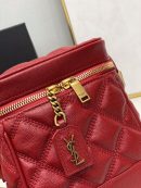 [REP 1:1] Saint Laurent 80's Vanity Bag In Carré-Quilted Grain De Poudre Red For Women 6.4in/16.5cm YSL 649779DME276805