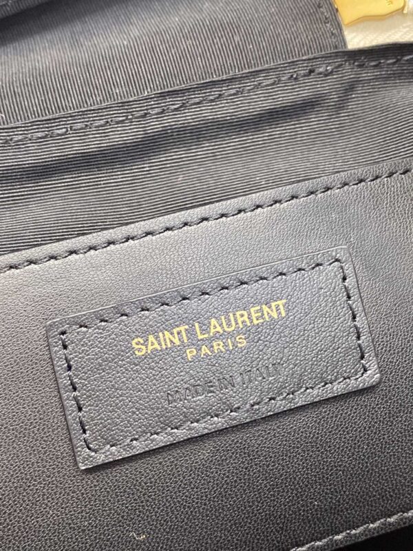 [REP 1:1] Saint Laurent 80's Vanity Bag In Carré-Quilted Grain De Poudre White For Women 6.4in/16.5cm YSL 649779DME279207