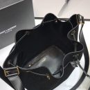 [REP 1:1] Saint Laurent All-Over Monogram Bucket Bag Black For Women 10.5in/27cm YSL