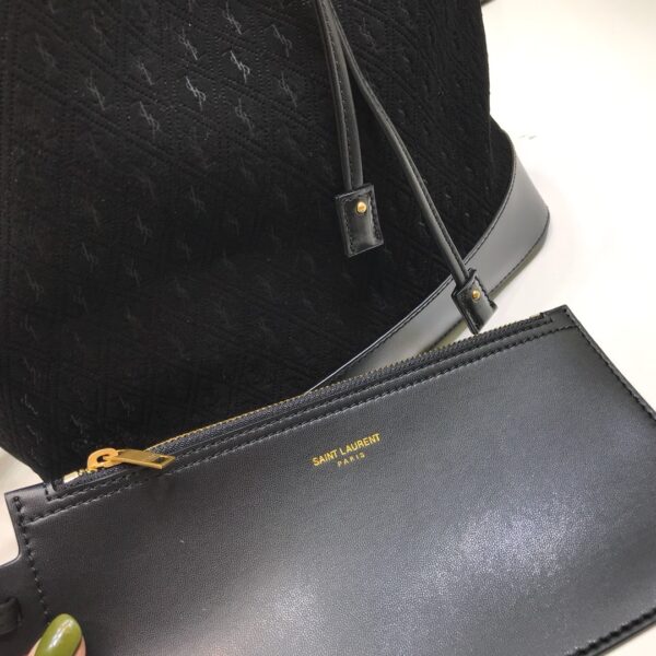 [REP 1:1] Saint Laurent All-Over Monogram Bucket Bag Black For Women 10.5in/27cm YSL
