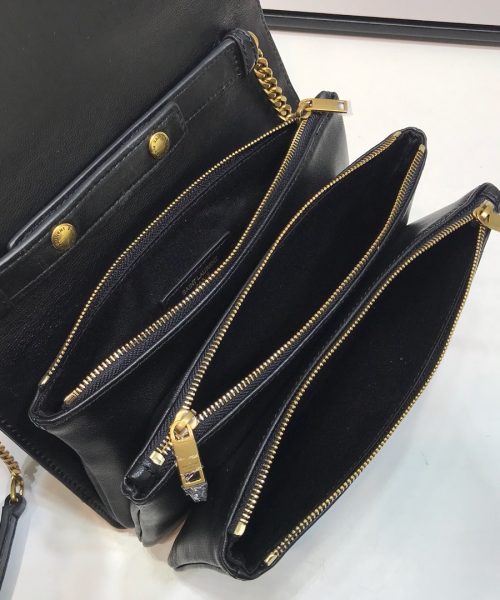 [REP 1:1] Saint Laurent Angie Patent Handbag Black For Women 8.6in/22cm YSL
