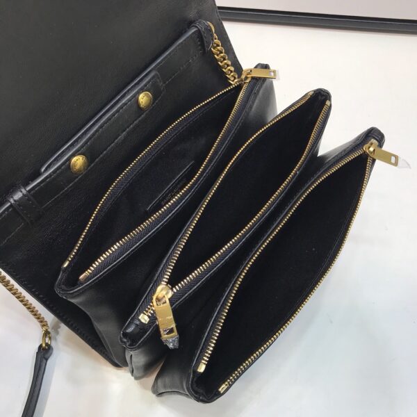[REP 1:1] Saint Laurent Angie Patent Handbag Black For Women 8.6in/22cm YSL