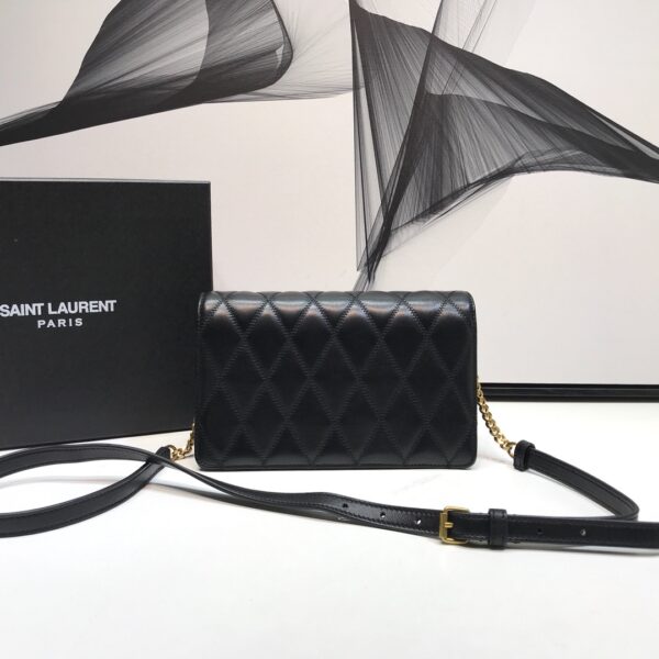 [REP 1:1] Saint Laurent Angie Patent Handbag Black For Women 8.6in/22cm YSL