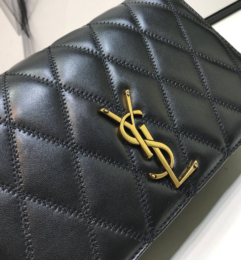 [REP 1:1] Saint Laurent Angie Patent Handbag Black For Women 8.6in/22cm YSL