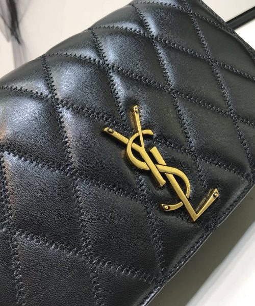[REP 1:1] Saint Laurent Angie Patent Handbag Black For Women 8.6in/22cm YSL