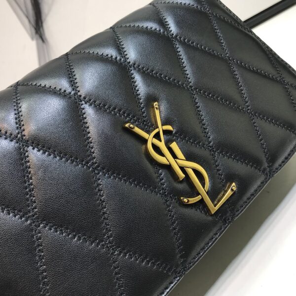 [REP 1:1] Saint Laurent Angie Patent Handbag Black For Women 8.6in/22cm YSL