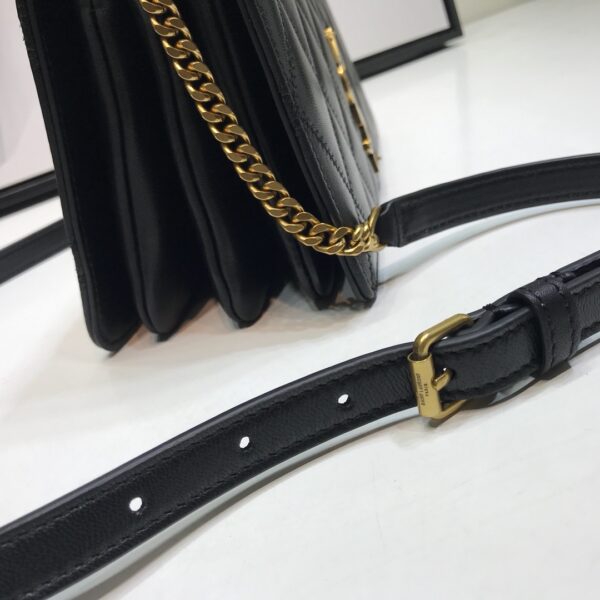 [REP 1:1] Saint Laurent Angie Patent Handbag Black For Women 8.6in/22cm YSL