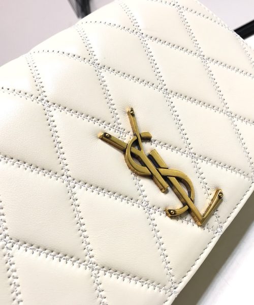 [REP 1:1] Saint Laurent Angie Patent Handbag White For Women 8.6in/22cm YSL
