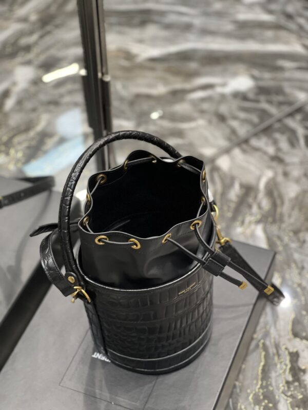 [REP 1:1] Saint Laurent Bahia Small Bucket Bag Black For Women 10.2in/25cm YSL 6867332US3W1000
