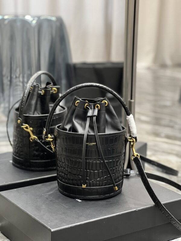[REP 1:1] Saint Laurent Bahia Small Bucket Bag Black For Women 10.2in/25cm YSL 6867332US3W1000