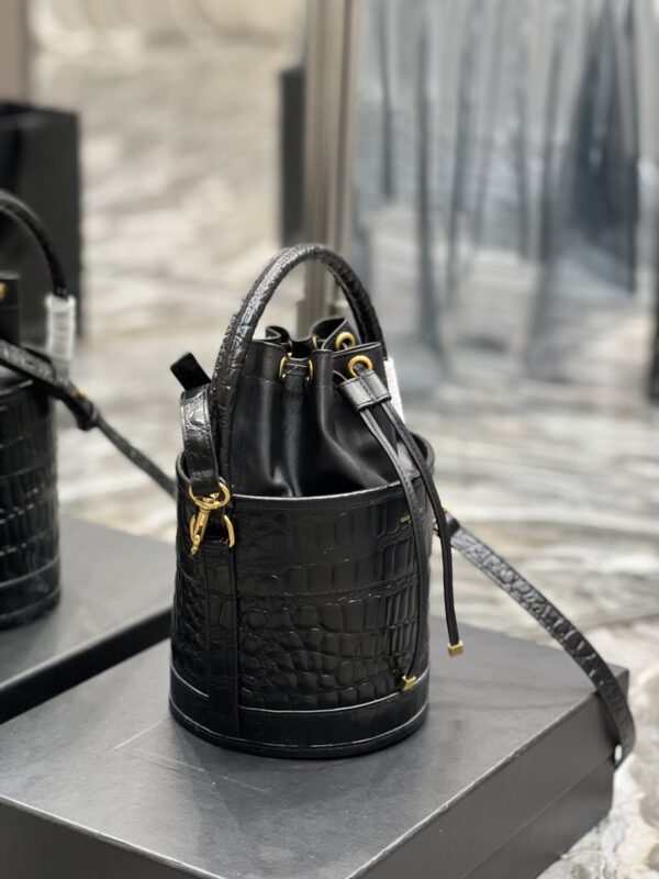 [REP 1:1] Saint Laurent Bahia Small Bucket Bag Black For Women 10.2in/25cm YSL 6867332US3W1000