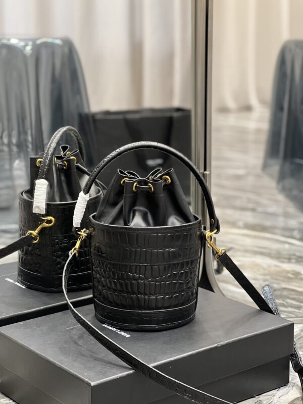 [REP 1:1] Saint Laurent Bahia Small Bucket Bag Black For Women 10.2in/25cm YSL 6867332US3W1000