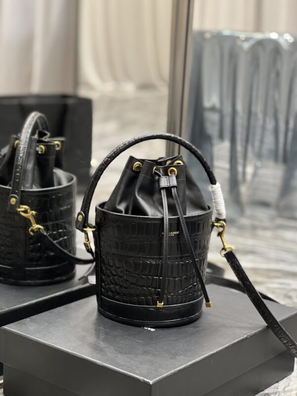 [REP 1:1] Saint Laurent Bahia Small Bucket Bag Black For Women 10.2in/25cm YSL 6867332US3W1000