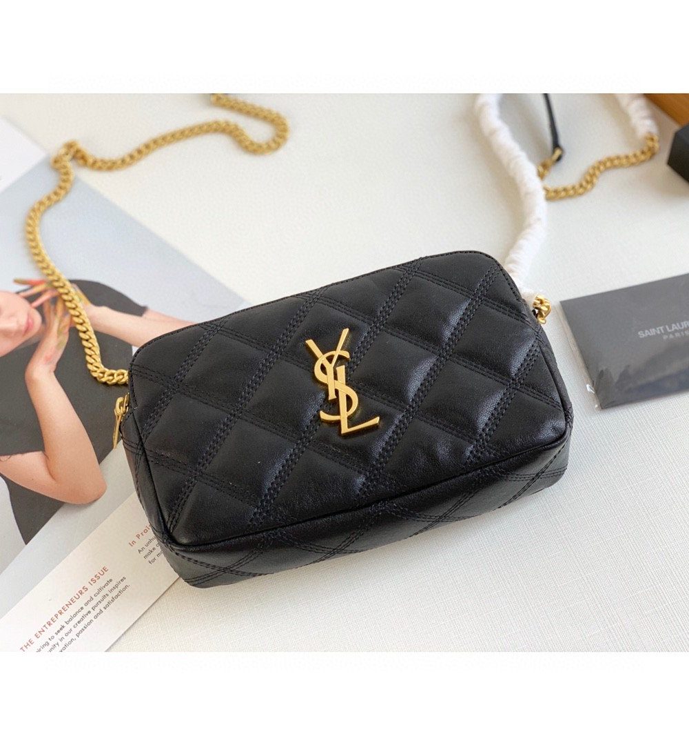 [REP 1:1] Saint Laurent Becky Crossbody Bag Black For Women 7in/18cm YSL P00533588