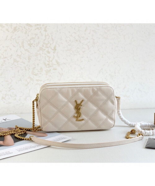 [REP 1:1] Saint Laurent Becky Crossbody Bag White For Women 7in/18cm YSL P00555149