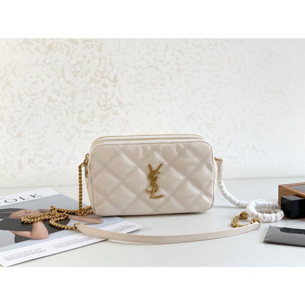 [REP 1:1] Saint Laurent Becky Crossbody Bag White For Women 7in/18cm YSL P00555149