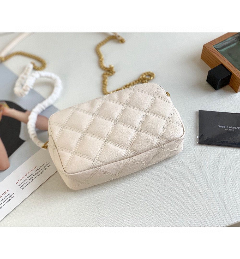 [REP 1:1] Saint Laurent Becky Crossbody Bag White For Women 7in/18cm YSL P00555149