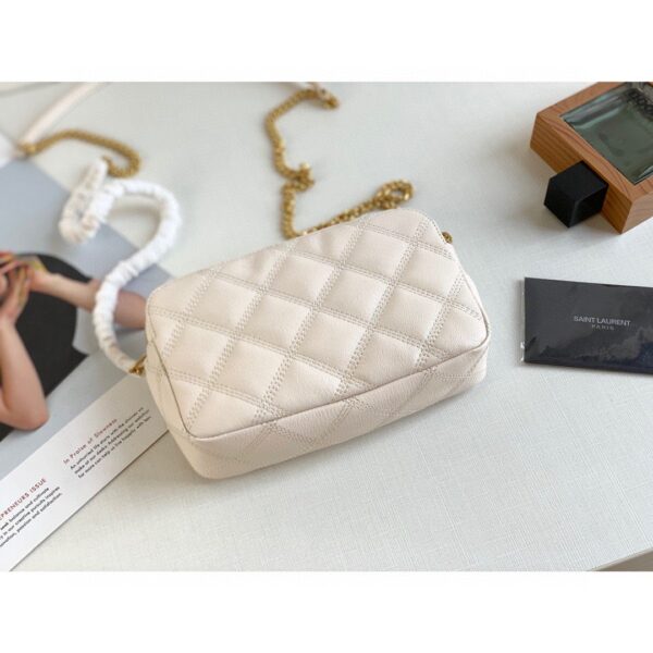 [REP 1:1] Saint Laurent Becky Crossbody Bag White For Women 7in/18cm YSL P00555149