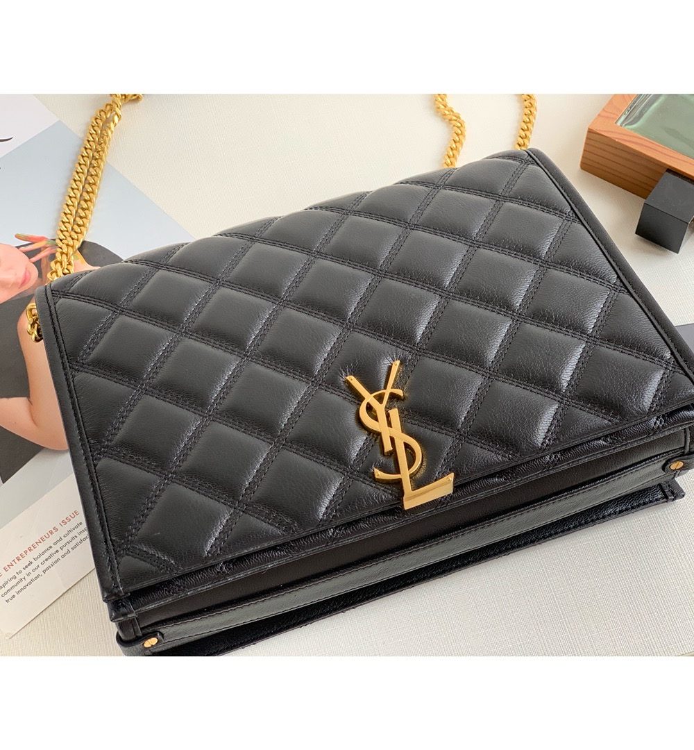 [REP 1:1] Saint Laurent Becky Small Shoulder Bag Black For Women 10.5in/27cm YSL P00420101