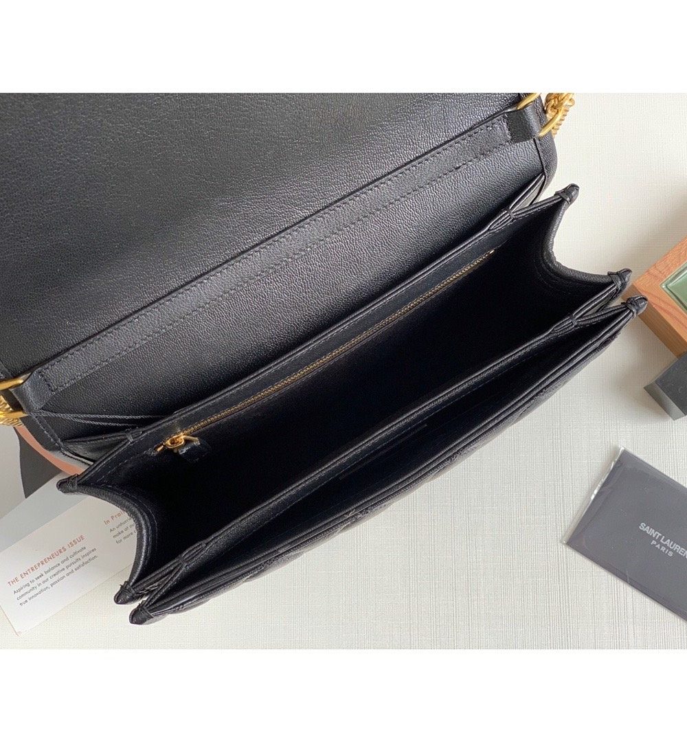 [REP 1:1] Saint Laurent Becky Small Shoulder Bag Black For Women 10.5in/27cm YSL P00420101