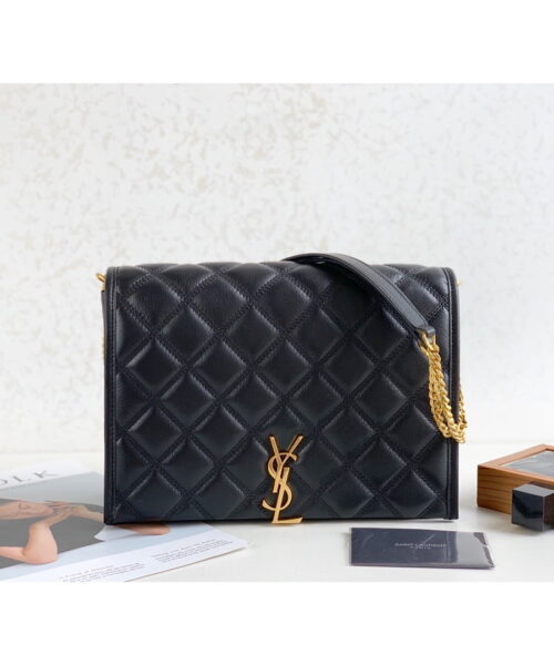 [REP 1:1] Saint Laurent Becky Small Shoulder Bag Black For Women 10.5in/27cm YSL P00420101