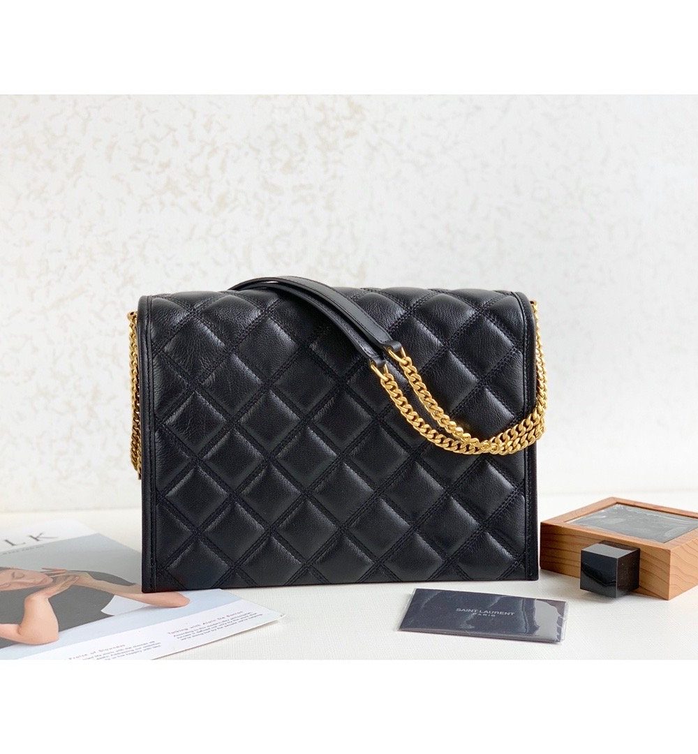 [REP 1:1] Saint Laurent Becky Small Shoulder Bag Black For Women 10.5in/27cm YSL P00420101