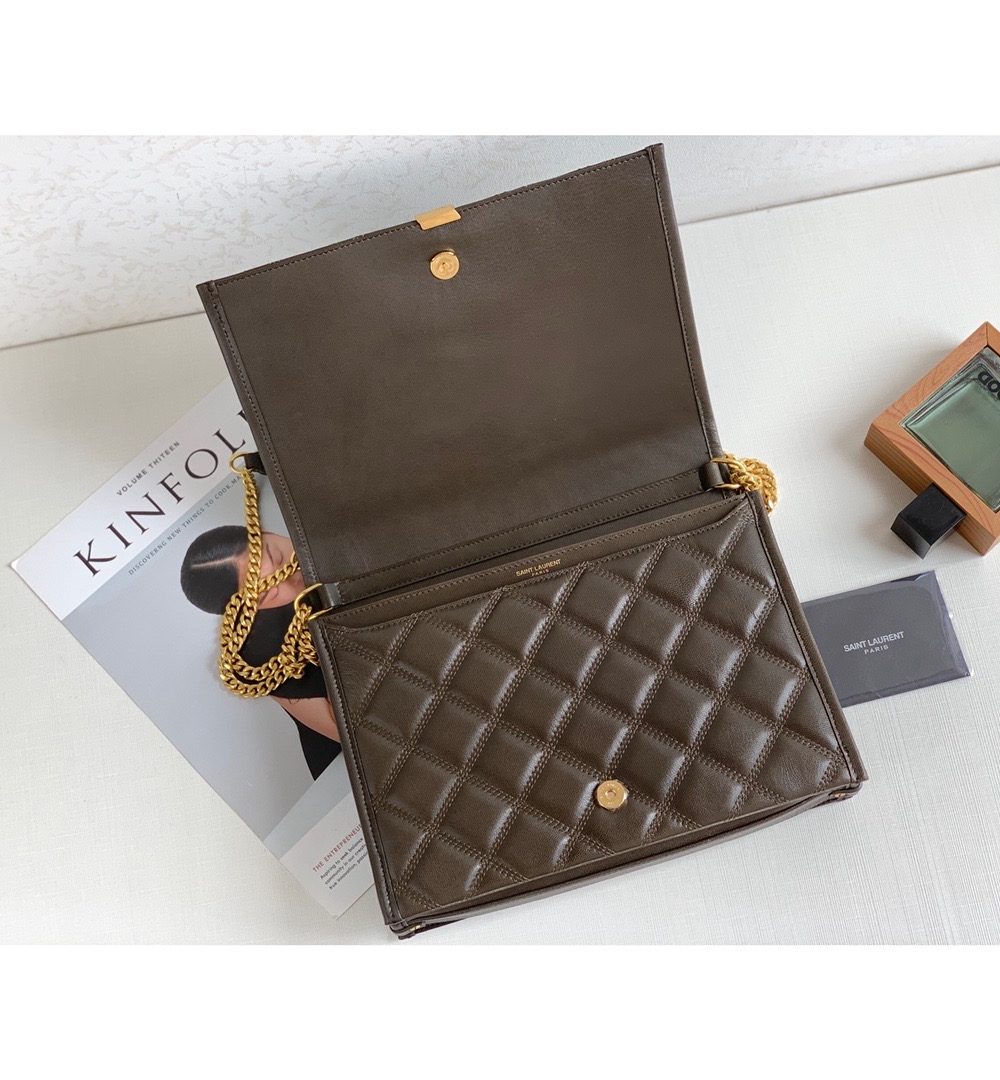 [REP 1:1] Saint Laurent Becky Small Shoulder Bag Brown For Women 10.5in/27cm YSL