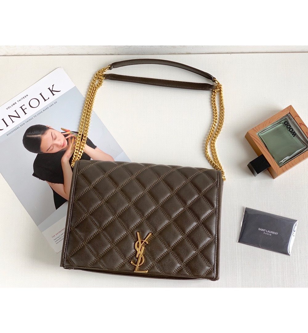 [REP 1:1] Saint Laurent Becky Small Shoulder Bag Brown For Women 10.5in/27cm YSL