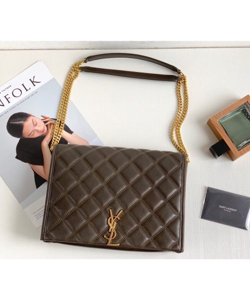 [REP 1:1] Saint Laurent Becky Small Shoulder Bag Brown For Women 10.5in/27cm YSL