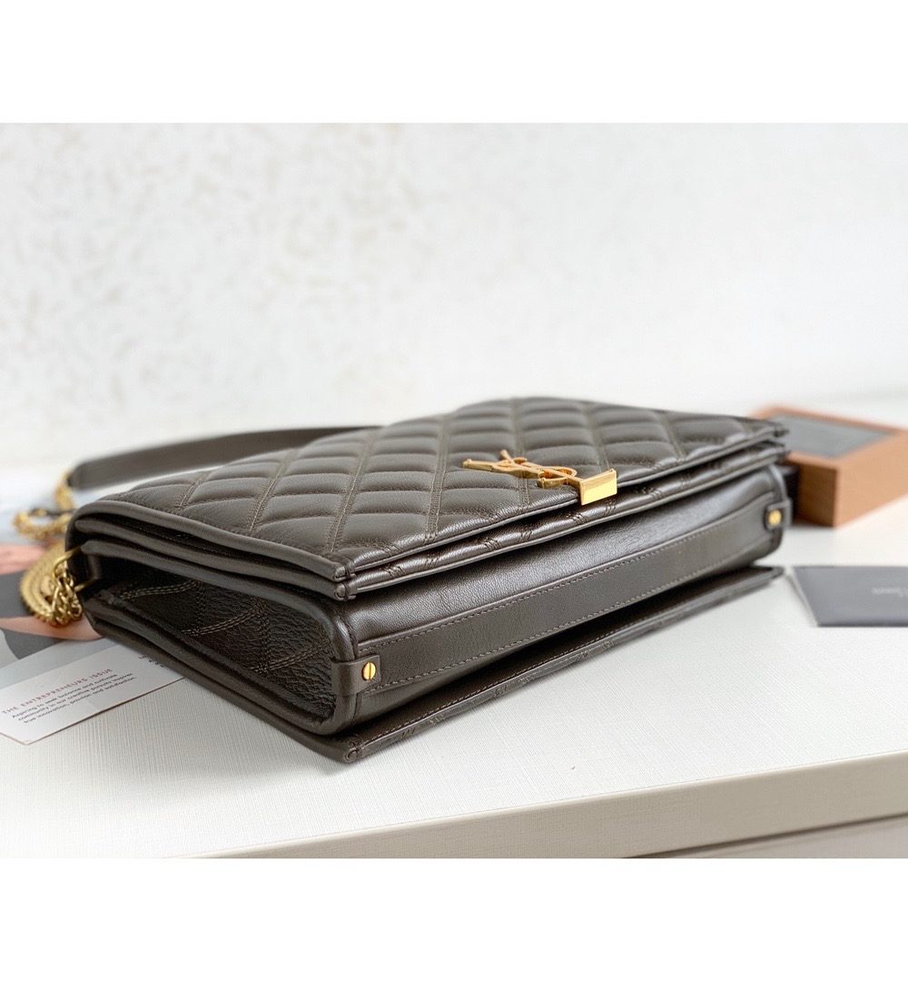 [REP 1:1] Saint Laurent Becky Small Shoulder Bag Brown For Women 10.5in/27cm YSL