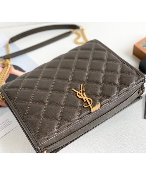 [REP 1:1] Saint Laurent Becky Small Shoulder Bag Brown For Women 10.5in/27cm YSL