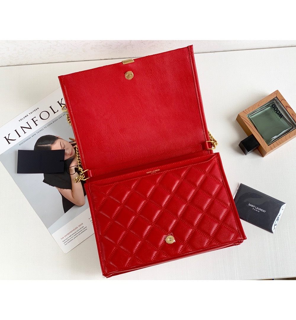 [REP 1:1] Saint Laurent Becky Small Shoulder Bag Red For Women 10.5in/27cm YSL