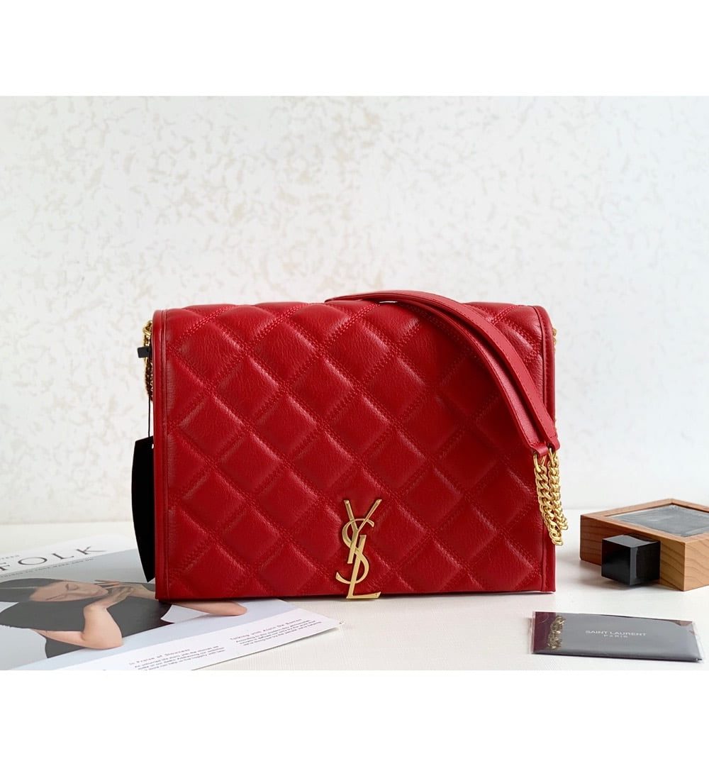 [REP 1:1] Saint Laurent Becky Small Shoulder Bag Red For Women 10.5in/27cm YSL