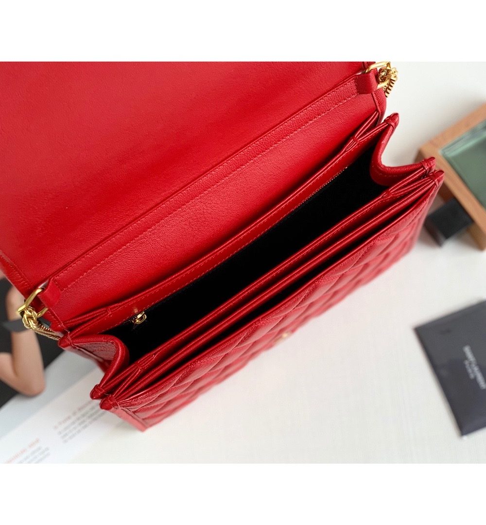 [REP 1:1] Saint Laurent Becky Small Shoulder Bag Red For Women 10.5in/27cm YSL