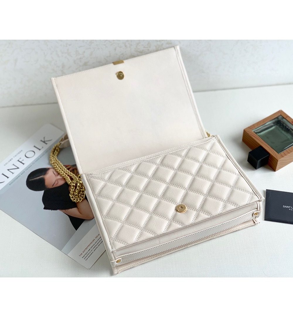 [REP 1:1] Saint Laurent Becky Small Shoulder Bag White For Women 10.5in/27cm YSL