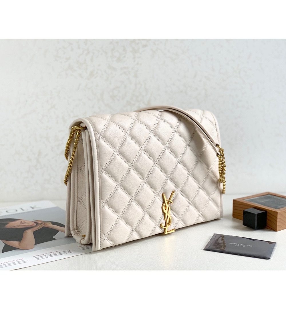 [REP 1:1] Saint Laurent Becky Small Shoulder Bag White For Women 10.5in/27cm YSL