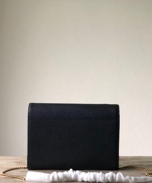 [REP 1:1] Saint Laurent Cassandra Flap-Front Crossbody Bag Black For Women 8.7in/22cm YSL