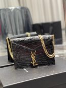 [REP 1:1] Saint Laurent Cassandra Medium Chain Bag Black For Women 8.6in/22cm YSL