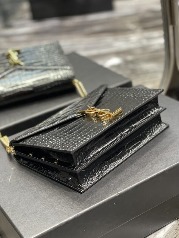 [REP 1:1] Saint Laurent Cassandra Medium Chain Bag Black For Women 8.6in/22cm YSL