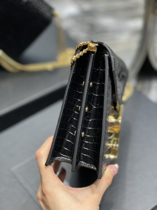 [REP 1:1] Saint Laurent Cassandra Medium Chain Bag Black For Women 8.6in/22cm YSL