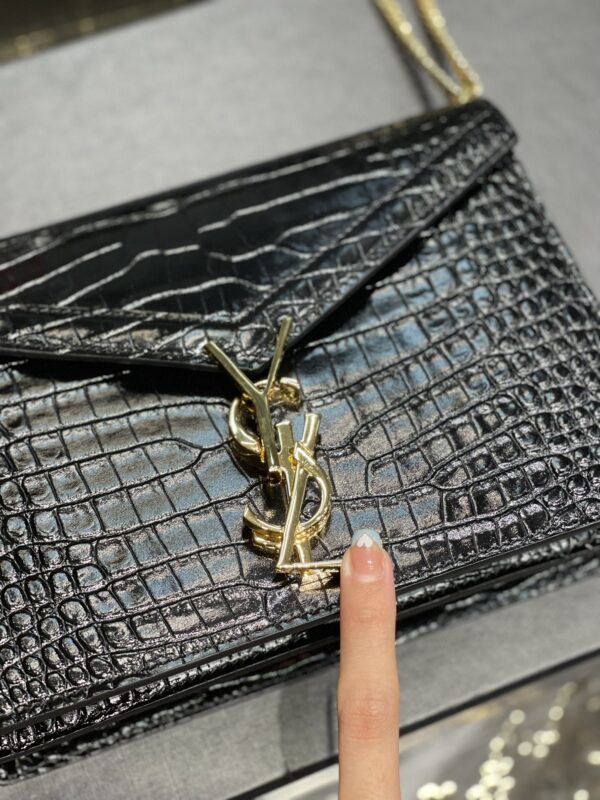 [REP 1:1] Saint Laurent Cassandra Medium Chain Bag Black For Women 8.6in/22cm YSL