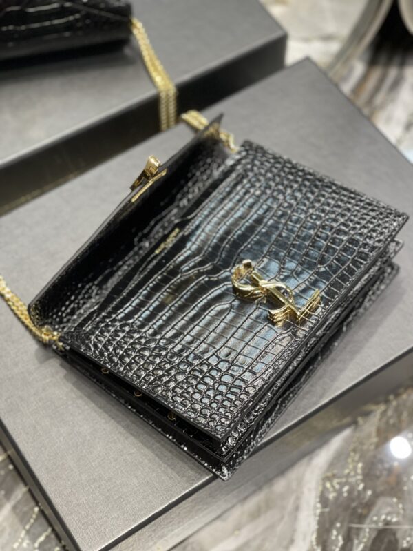 [REP 1:1] Saint Laurent Cassandra Medium Chain Bag Black For Women 8.6in/22cm YSL