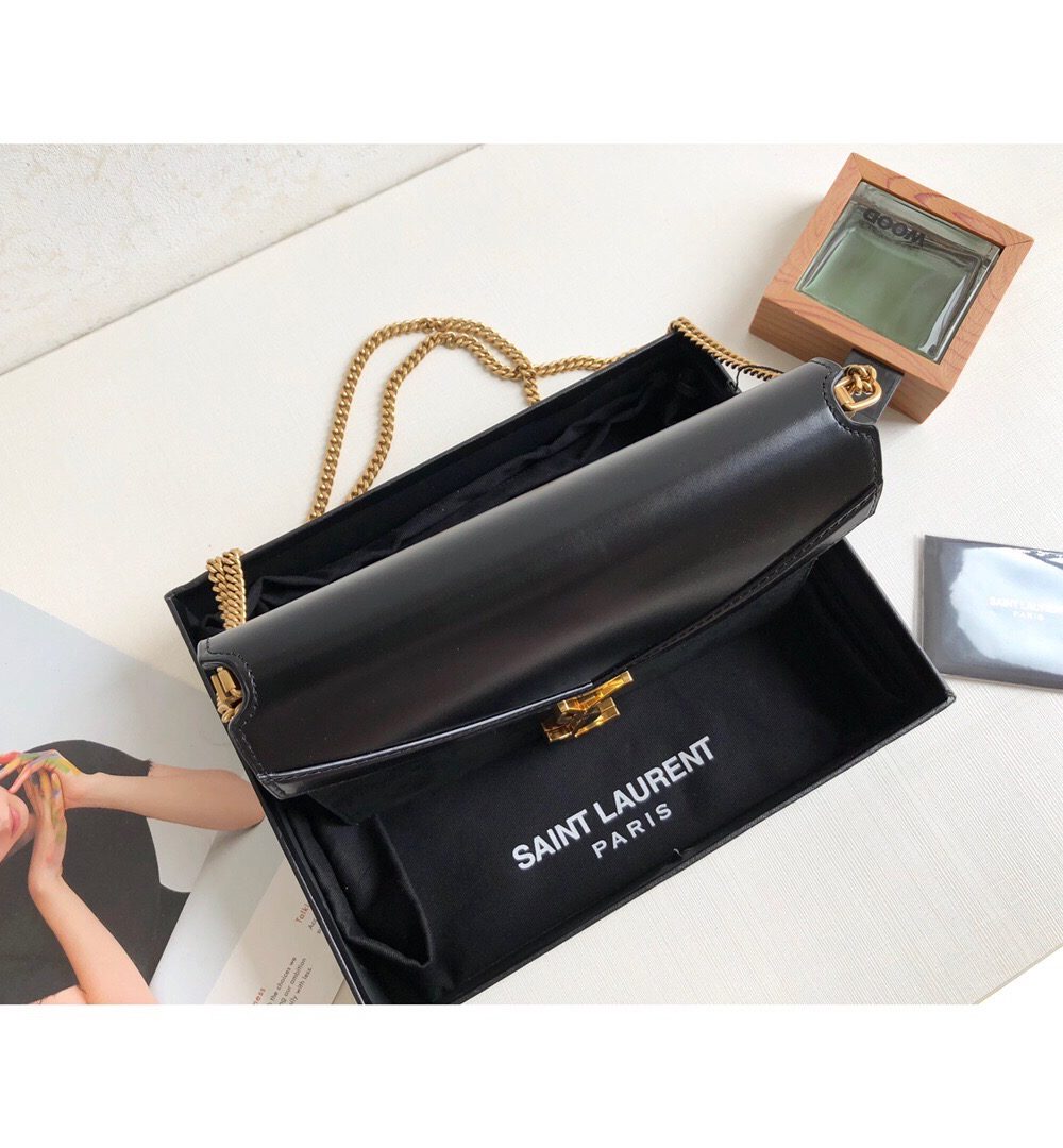 [REP 1:1] Saint Laurent Cassandra Medium Chain Bag Black For Women 8.6in/22cm YSL 5327500SX0W1000
