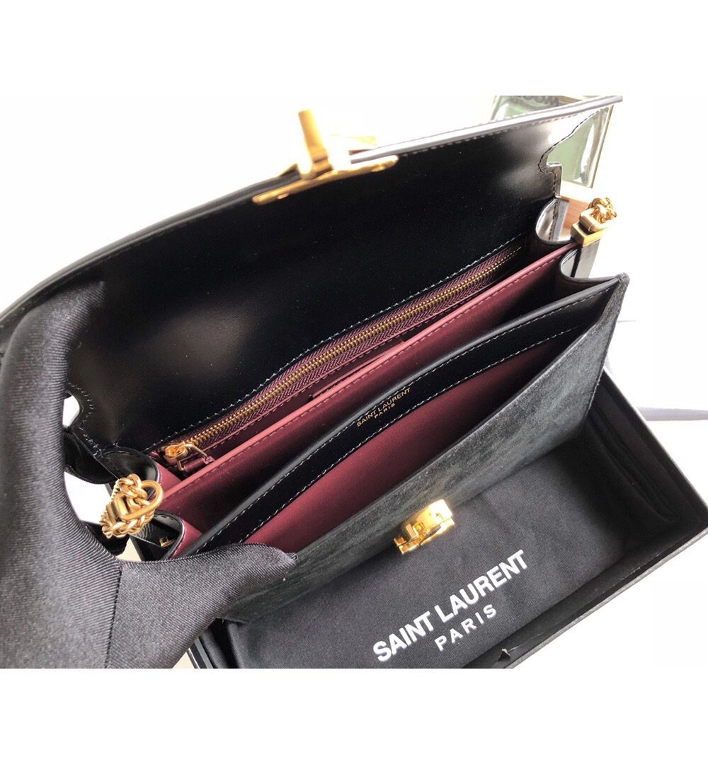 [REP 1:1] Saint Laurent Cassandra Medium Chain Bag Black For Women 8.6in/22cm YSL 5327500SX0W1000