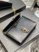 [REP 1:1] Saint Laurent Cassandra Medium Chain Bag Black In Grain De Poudre Embossed For Women 8.6in/22cm YSL 5327500SXSW1000